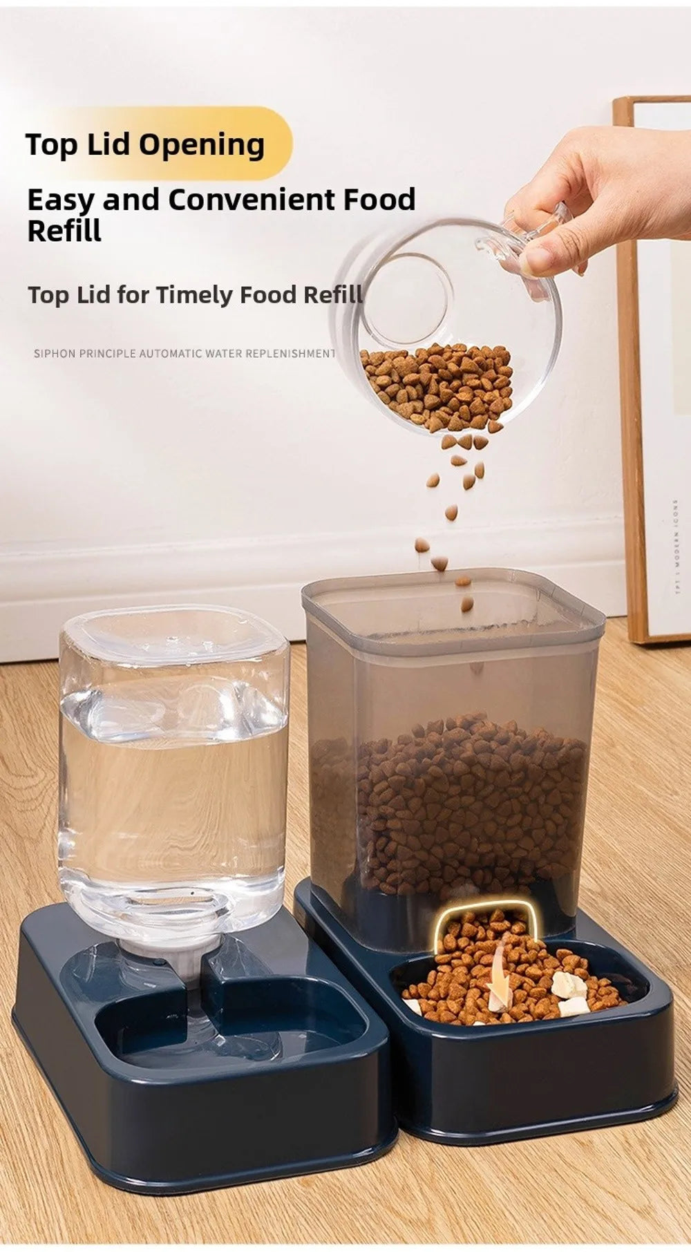 Comedero Automático para Mascotas de 1.2L/1.5L, Dispensador de Agua de Plástico de Gran Capacidad para Perros y Gatos, Juego de Comederos, 3 Colores, 2 Estilos