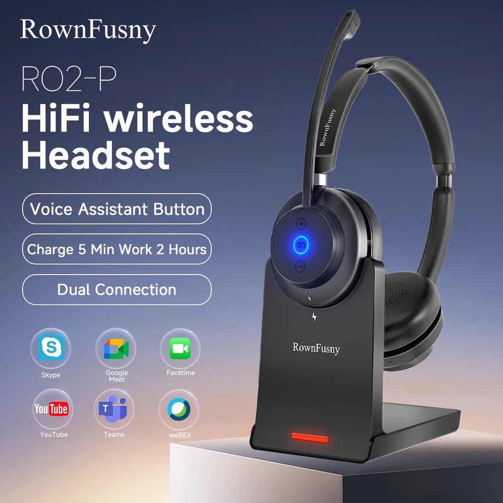 Rownfusny R02 Auriculares Bluetooth Dongle USB Trabajo