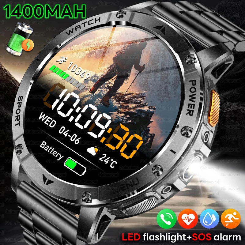 Reloj Inteligente Militar 1400mAh 10ATM SOS