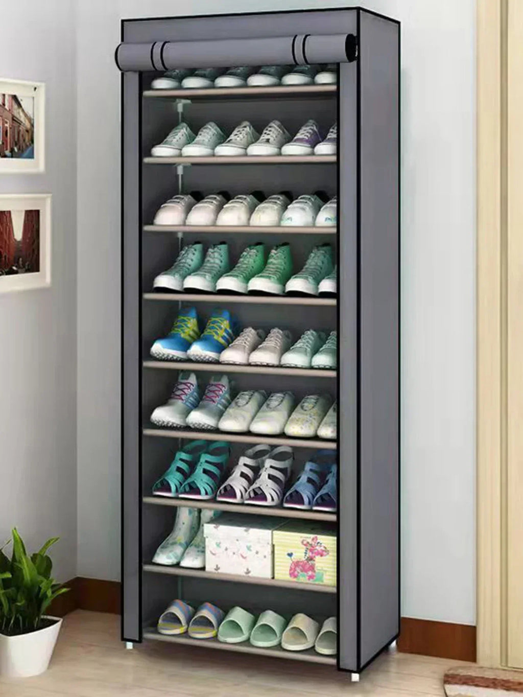 Zapatero de 10/8/6 Niveles, Organizador de Tela a Prueba de Polvo, Soporte para Zapatos, Estante para Ahorrar Espacio en el Pasillo, Mueble para el Hogar, Almacenamiento de Zapatos