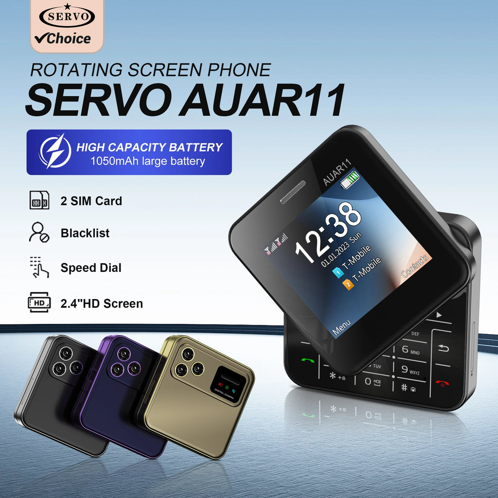 Teléfono SERVO AUAR11 Dual SIM 2G GSM Pantalla Giratoria 2.4"