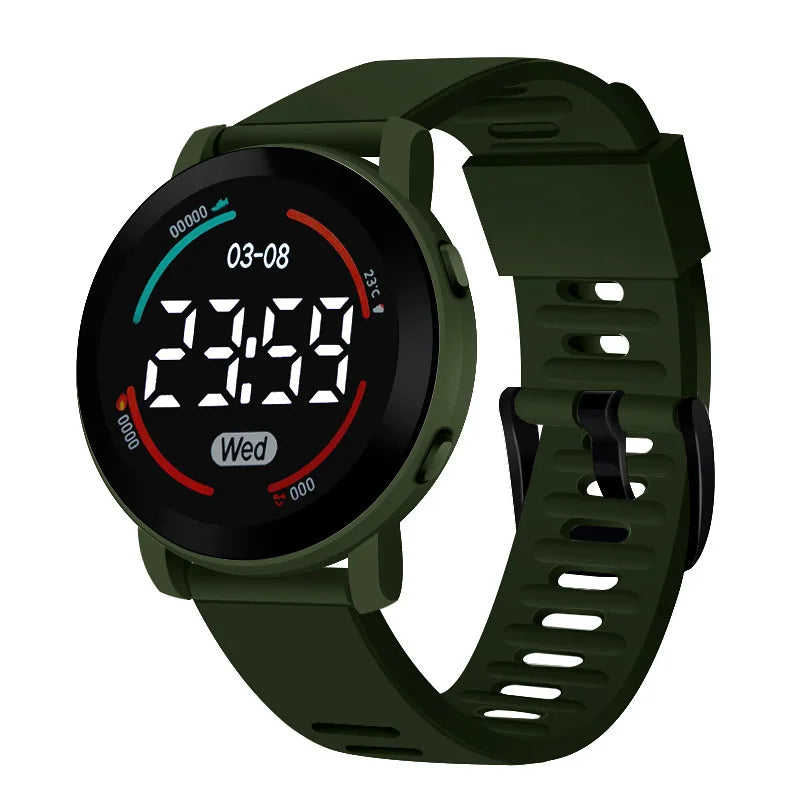 Reloj Digital LED Deportivo para Niños Resistente al Agua