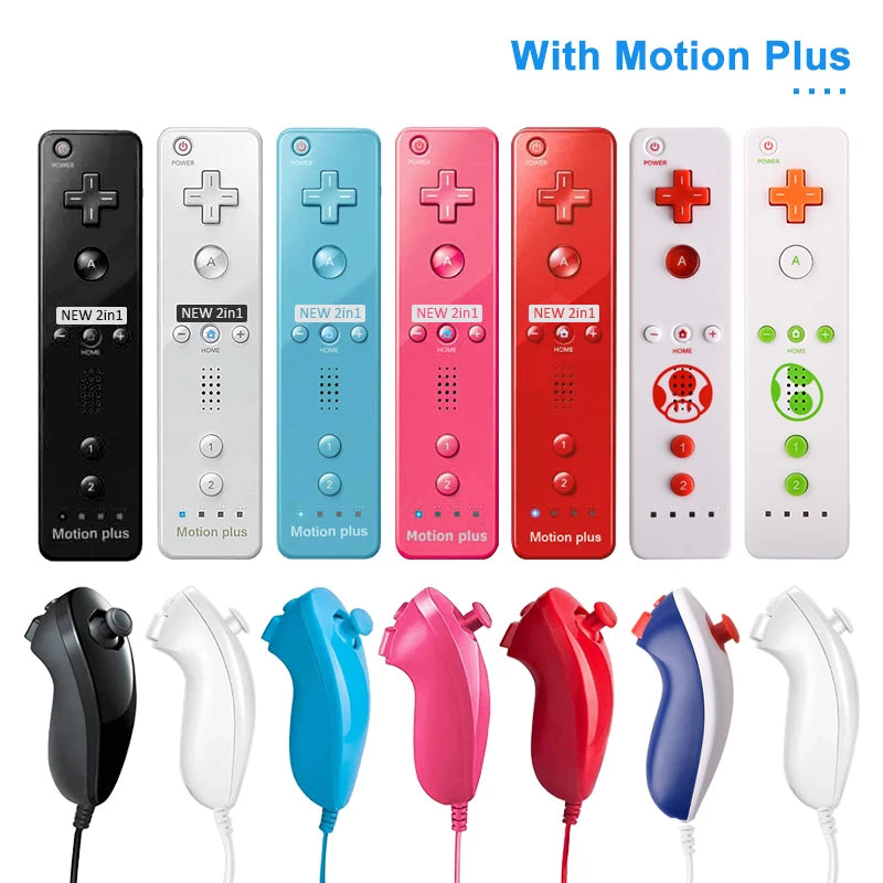 Control Inalámbrico con Nunchuck para Nintendo Wii Motion Plus