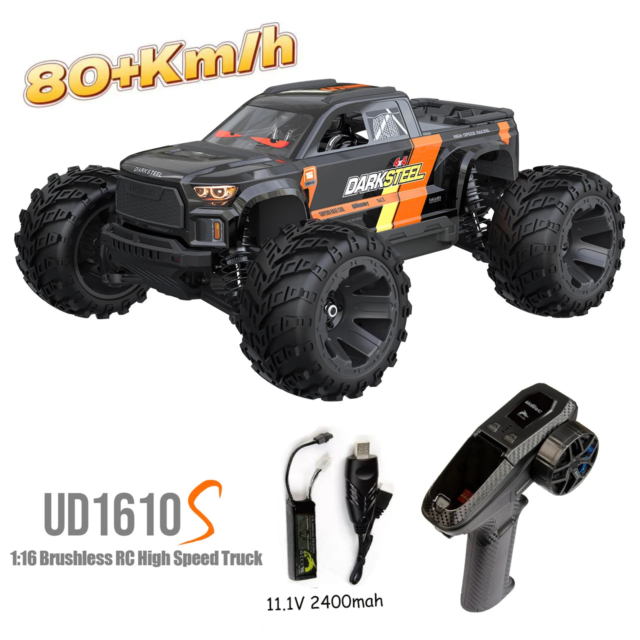 Camioneta RC 1/12 4WD sin Escobillas, Ultra Rápida, Todoterreno para Desierto