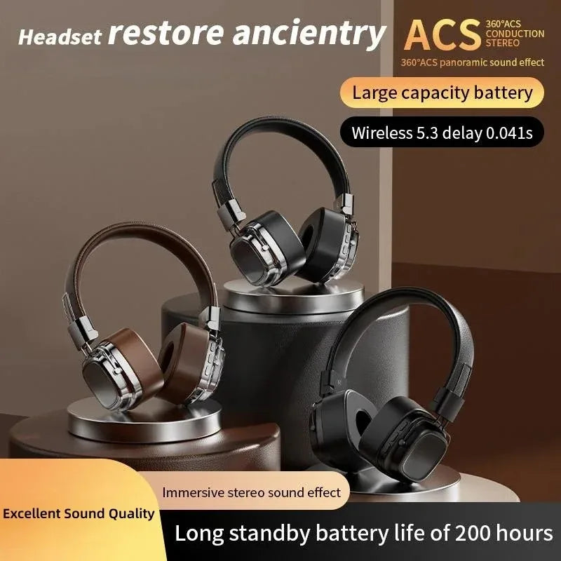 Auriculares Bluetooth 5.3 Retro Plegables Batería Larga