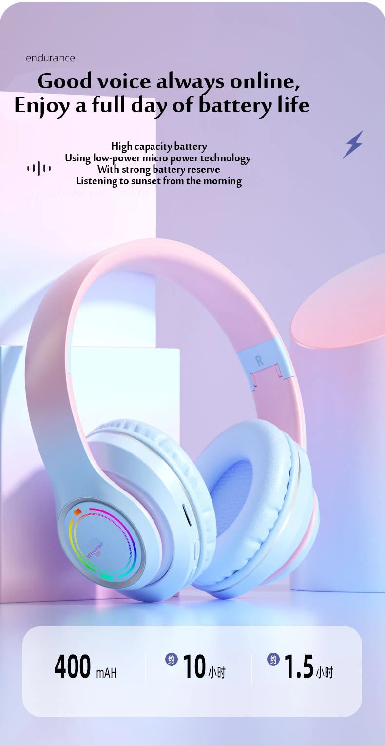 Auriculares Bluetooth Infantiles con Luces LED y Micrófono