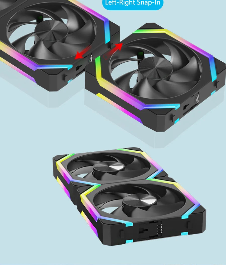 JUMPEAK CS120 ARGB ventilador de refrigeración 360mm 240mm Modular apilable empalme PWM silencioso 120mm RGB ventiladores para juegos PC caja enfriador de agua