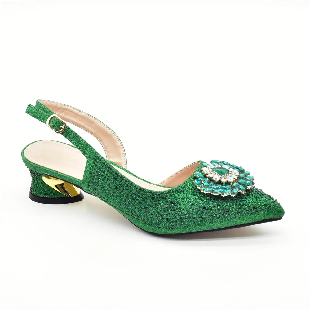 Conjunto Zapatos y Cartera de Fiesta con Strass para Mujer