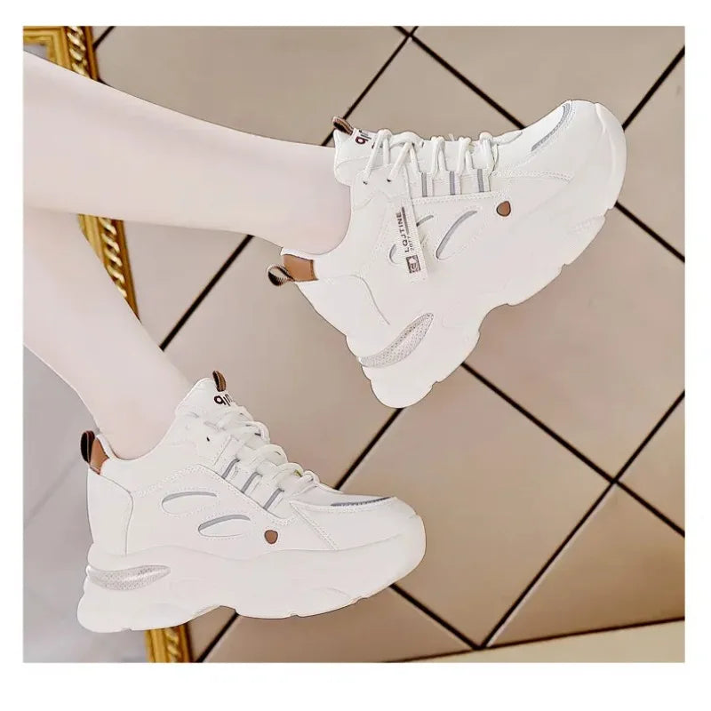 Zapatillas deportivas de plataforma con suela gruesa para mujer