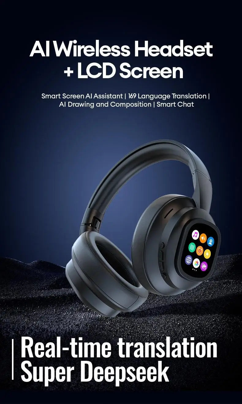 Auriculares Bluetooth ANC con Pantalla LCD y Micrófono HD