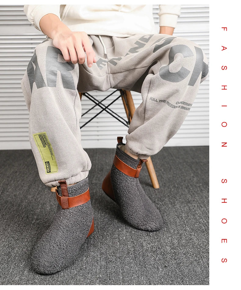 YRZL, zapatos para hombre, botas de invierno para hombre, zapatillas cálidas para hombre, zapatos planos suaves antideslizantes, zapatos casuales para hombre, cómodas zapatillas de interior para el hogar para hombre