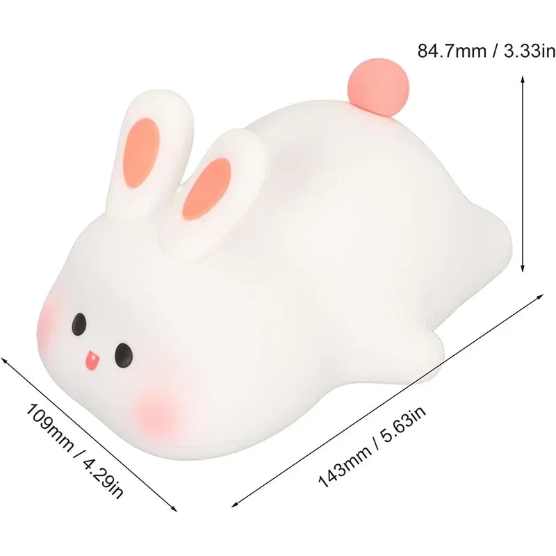 Luz nocturna de silicona suave: lámpara de noche regulable de 3 niveles con control táctil recargable por USB para guardería, niños, bebés y decoración de regalo