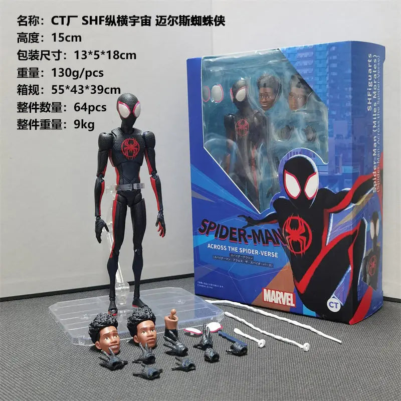 Figuras de Acción de 15 cm SHF Spider-Man Figuarts Miles Morales Gwen, Figura de Spider-Woman, Figura de Spiderman, Muñeco de PVC, Regalo