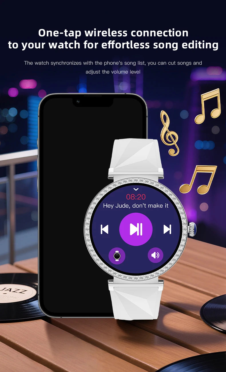LIGE Reloj Inteligente Lujo con Diamantes GPS