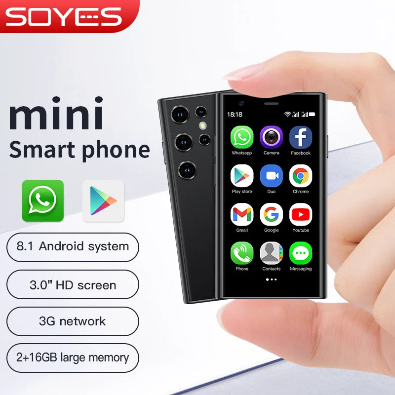 Teléfonos Inteligentes SOYES S23 Pro y Mini 24, Android 8.1, Doble SIM, Pantalla HD de 3.0'', Batería de 1000 mAh, WIFI, Bluetooth, 3G, Teléfono Móvil Pequeño