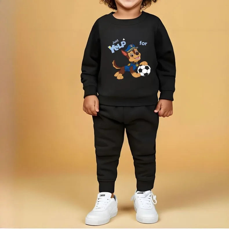 PAW Patrol primavera otoño niños jersey con cuello redondo y pantalón de chándal conjunto de dos piezas sudaderas con capucha casuales para niños conjuntos de ropa deportiva para niños traje