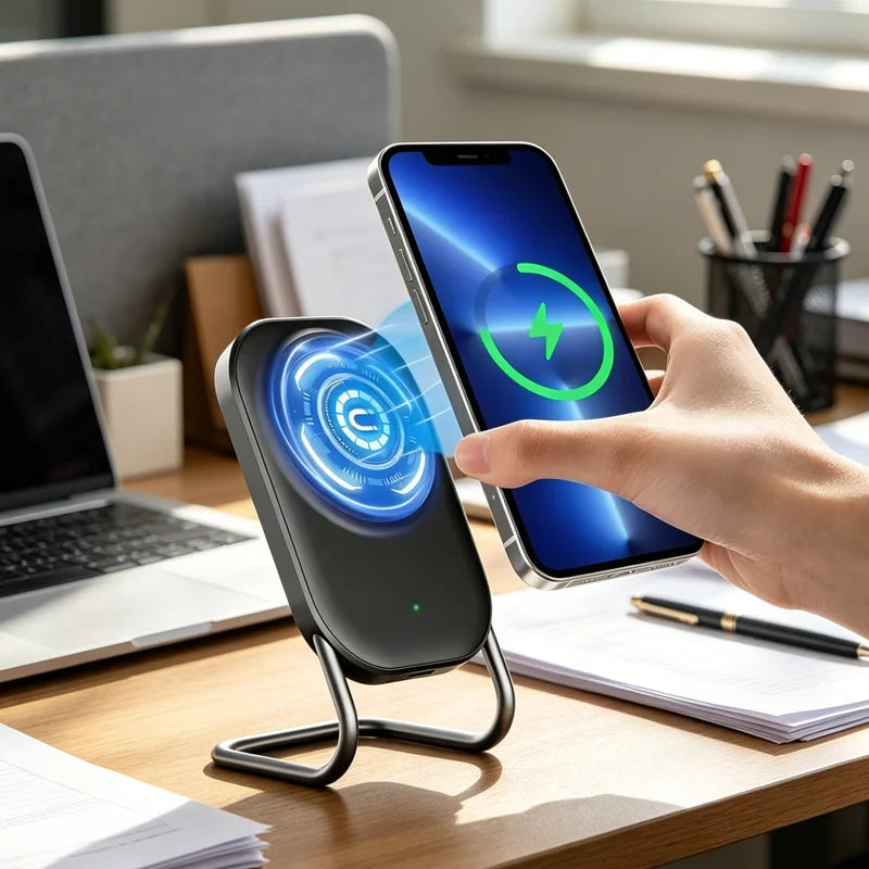 Cargador Inalámbrico Magnético de Escritorio, Soporte para Teléfono Celular, Estación de Carga Rápida para Magsafe iPhone 17 16 15 14 13 Pro Max