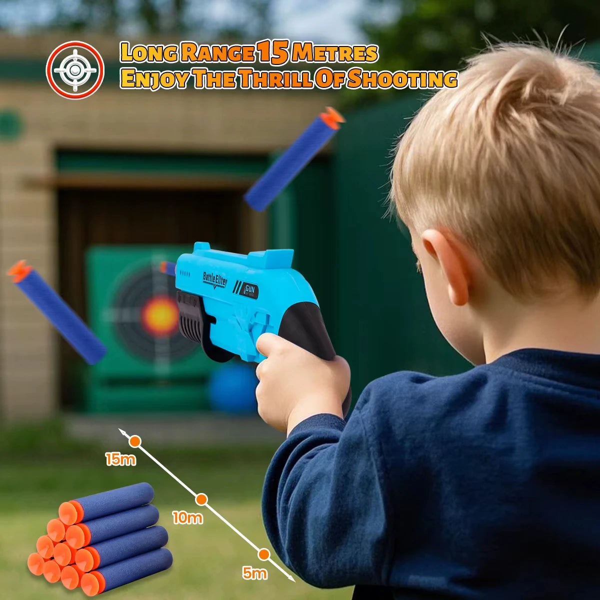 Lanzador de dardos de espuma Manual, bala suave duradera para exteriores, juguete de batalla, pistola de juego para niños y niñas, regalos de Halloween y Navidad