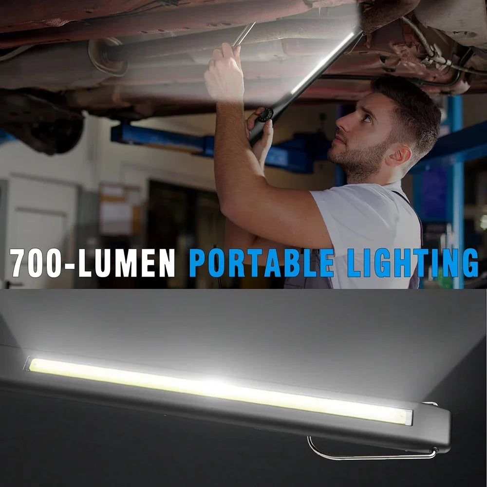 Lámparas de Trabajo COB Portátiles con Linterna LED Recargable Magnética, Regulación Continua, Lámparas de Reparación de Emergencia para Automóviles