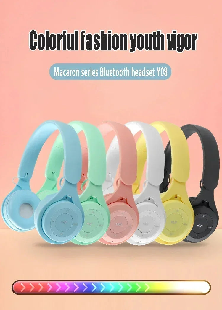 Macarone auriculares inalámbricos Bluetooth con micrófono aislamiento acústico auriculares para juegos auriculares de graves Hifi Blutooth5.3 Hedset