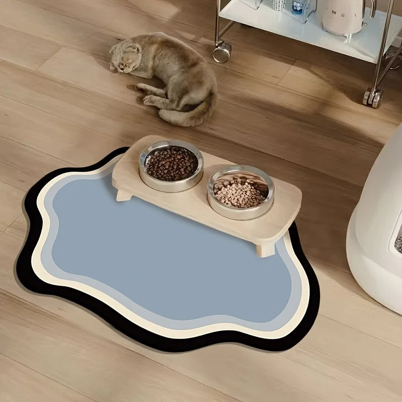 Estera absorbente para alimentación de mascotas, mantel individual de secado rápido para gatos, perros, estera de alimentación antideslizante para gatos, suministros para mascotas de 30x40cm