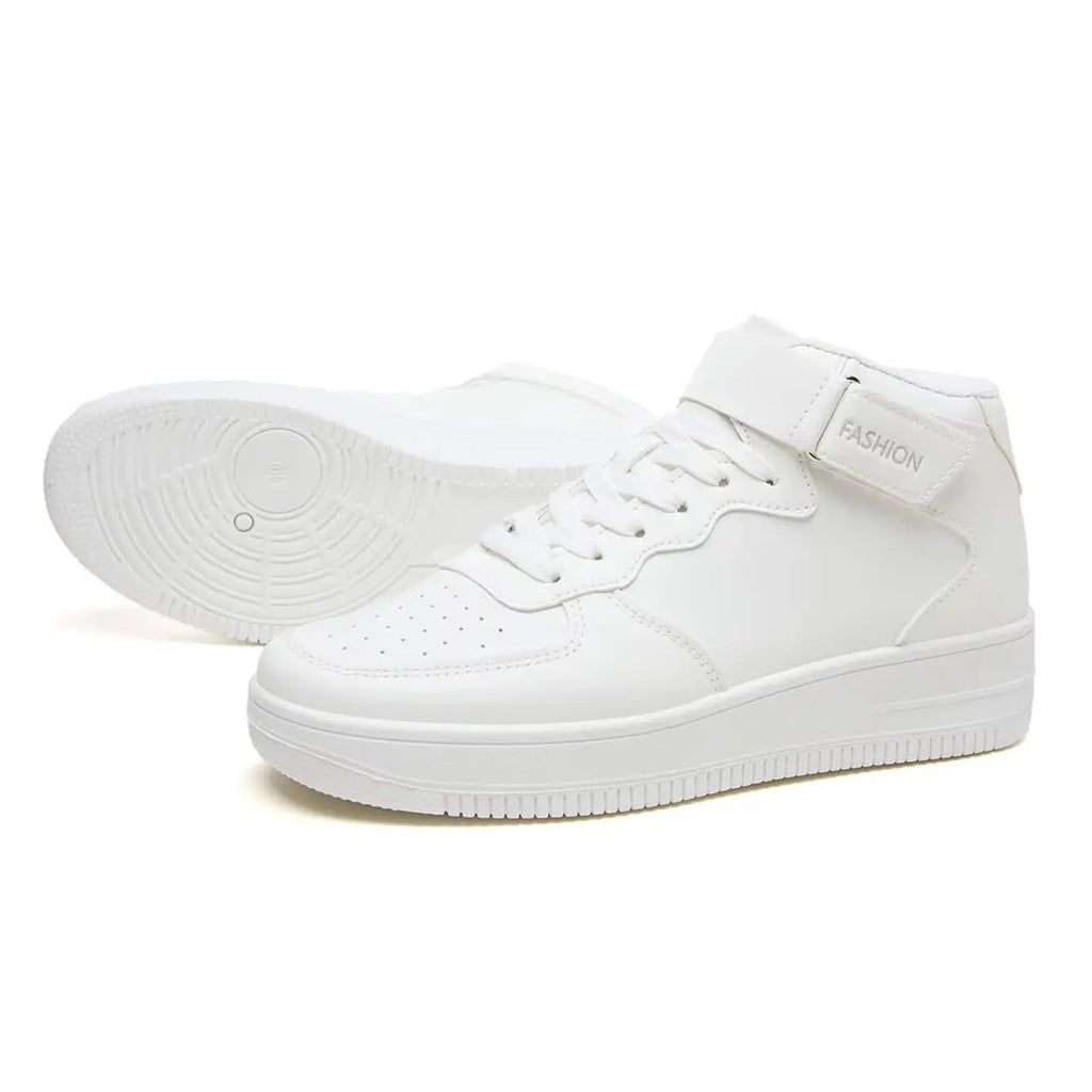 Zapatillas Deportivas Blancas de Plataforma con Cordones para Hombre y Mujer, Calzado Casual Transpirable para Caminar, Estilo Urbano