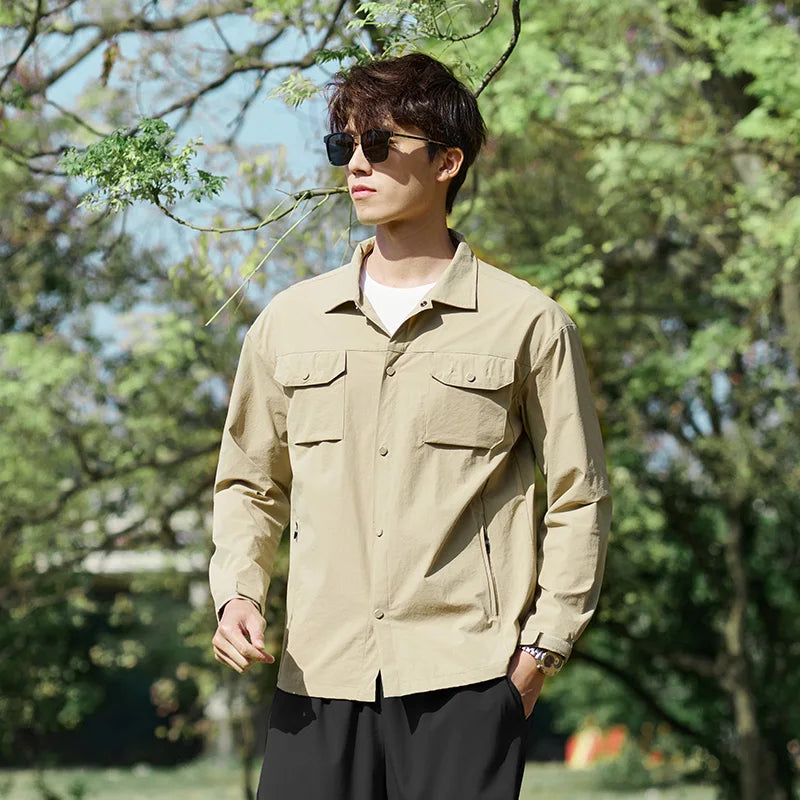 Camisa táctica ligera de secado rápido para exteriores, camisa militar de trabajo de manga larga, Tops deportivos transpirables, protección solar