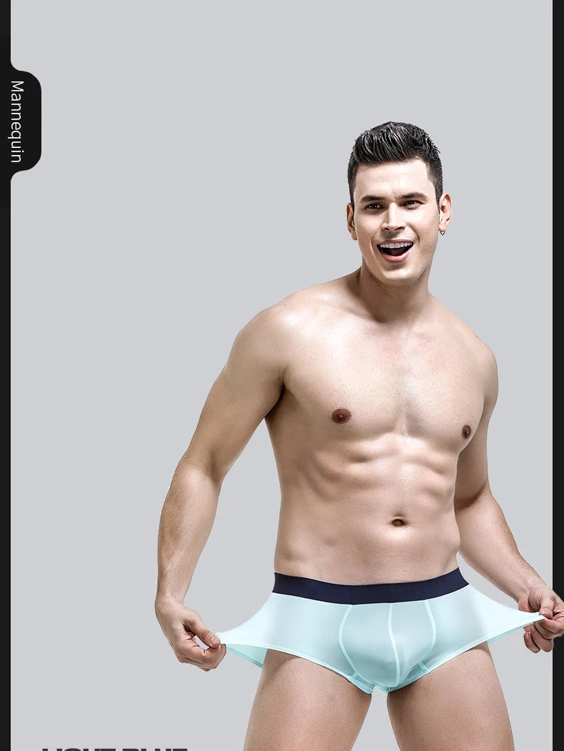 Ropa interior con separación de cordón espermático para hombre, bolsa para escroto de venas, calzoncillos de cuatro esquinas, boxers sexys curvos