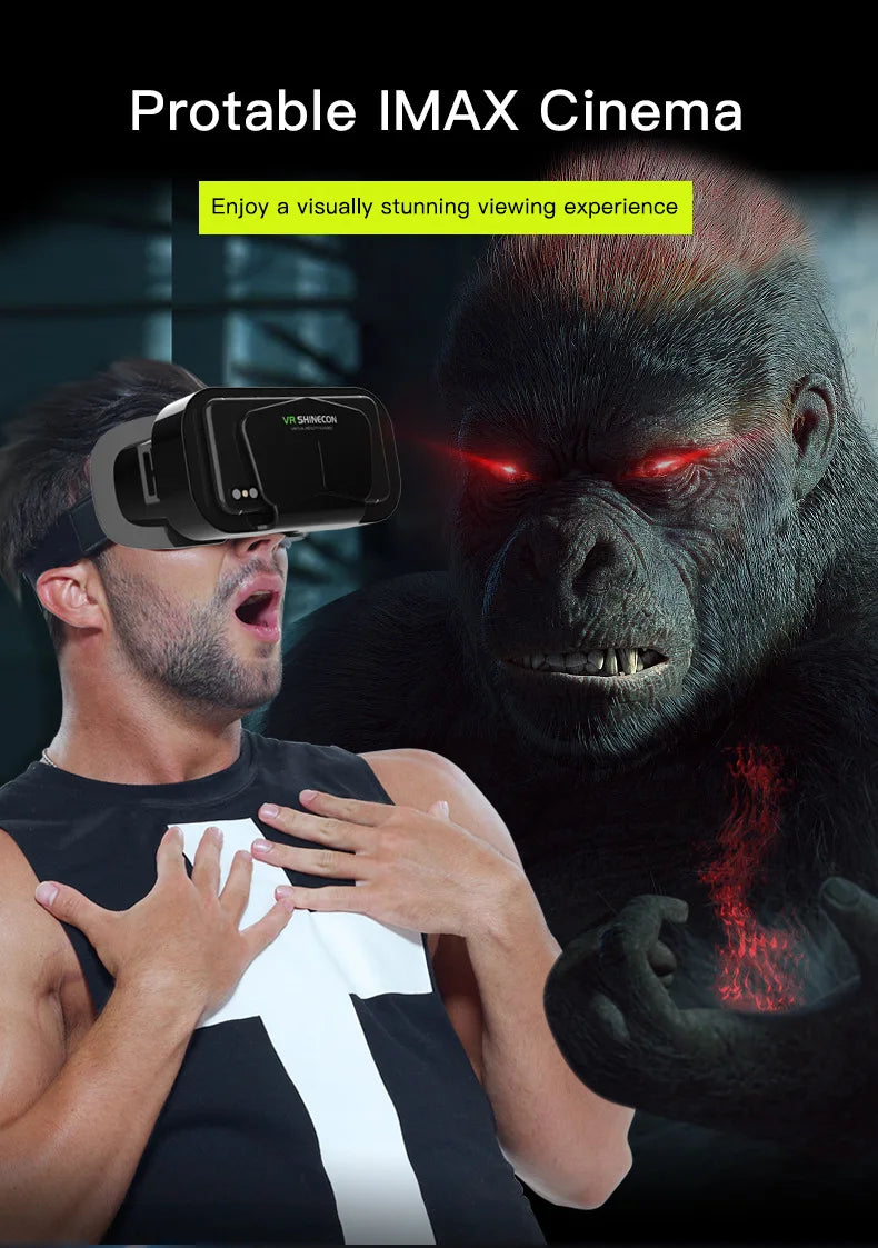 Shinecon-gafas de realidad Virtual Viar 3D VR, dispositivo, lentes para casco, auriculares, gafas inteligentes para teléfono inteligente, Realidade móvil