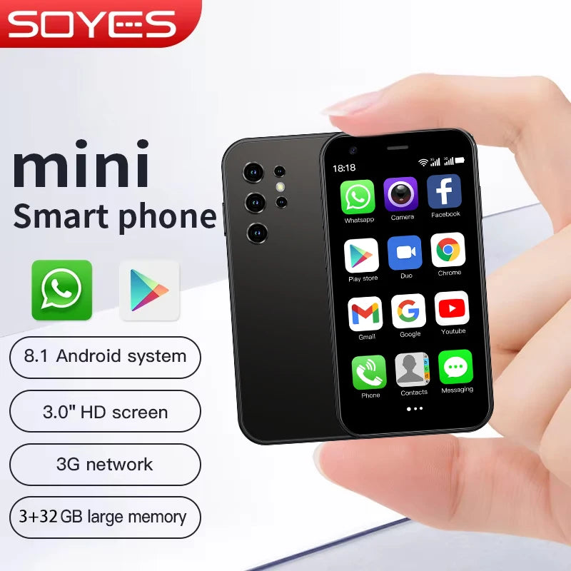 Teléfonos Inteligentes SOYES S23 Pro y Mini 24, Android 8.1, Doble SIM, Pantalla HD de 3.0'', Batería de 1000 mAh, WIFI, Bluetooth, 3G, Teléfono Móvil Pequeño