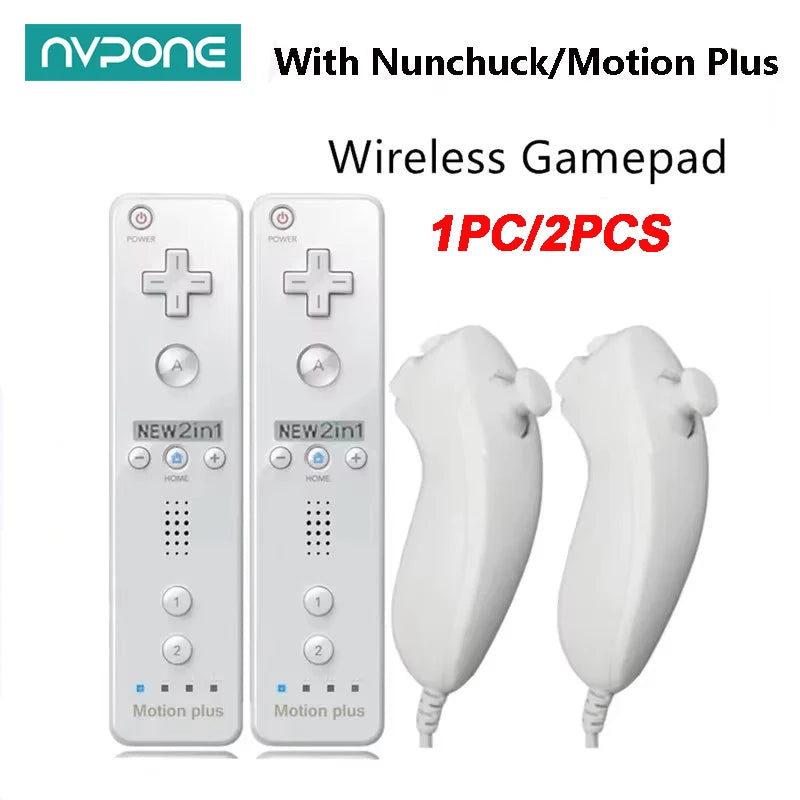 Control Inalámbrico con Nunchuck para Nintendo Wii Motion Plus