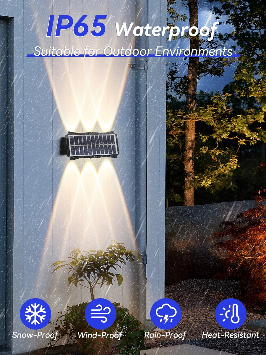 Lámpara Solar LED de Pared para Jardín - Impermeable con RGB