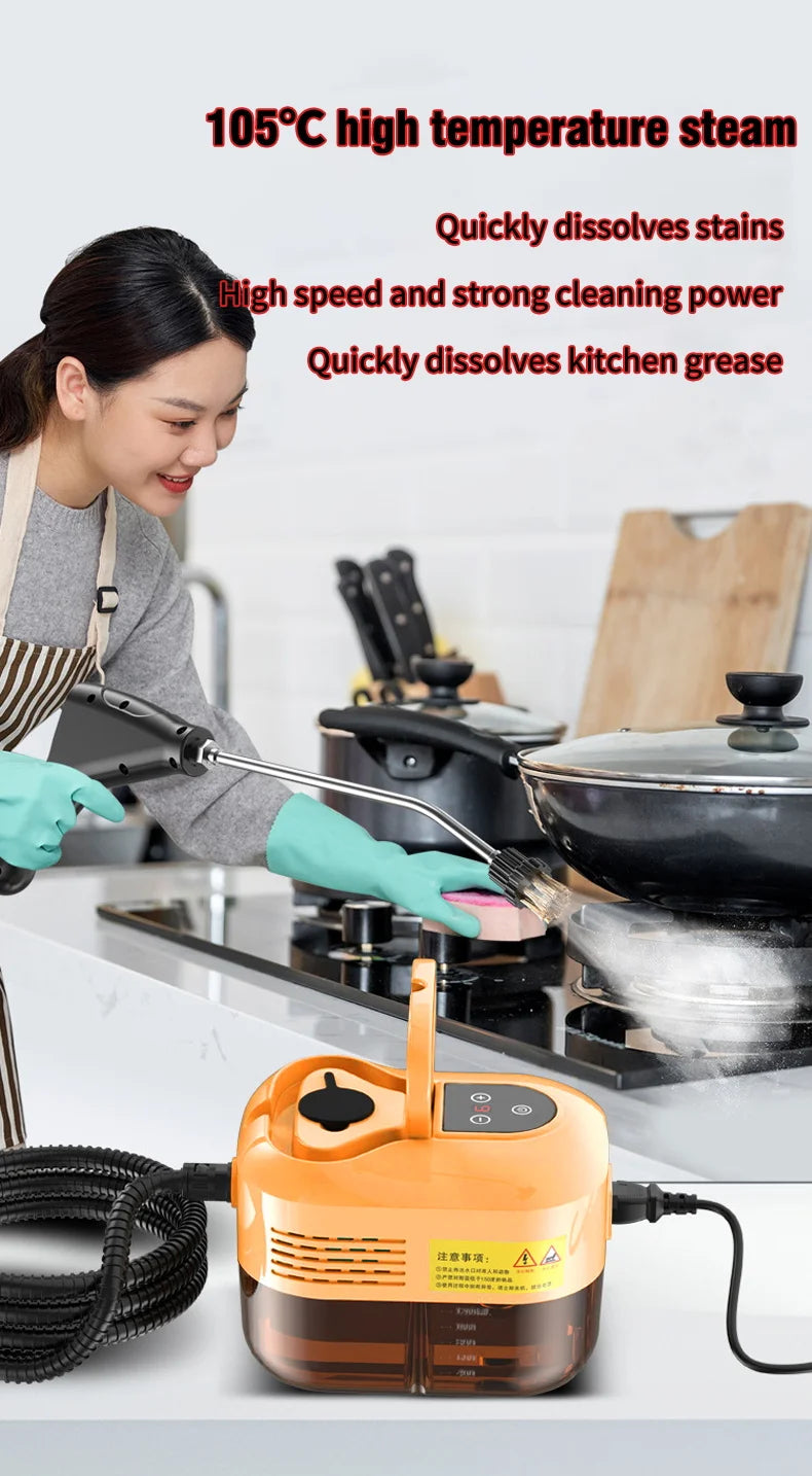 Limpiador a vapor de alta presión portátil, máquina de limpieza doméstica de alta temperatura para cocina, coche, sofá, ventana, azulejos y espejos