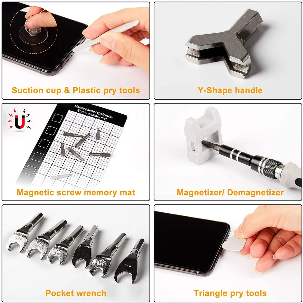 Juego de destornilladores 25/115/135/140 en 1, Kit de puntas de tornillo Phillips Torx magnético con llave removedora eléctrica, herramientas de reparación de teléfono y PC