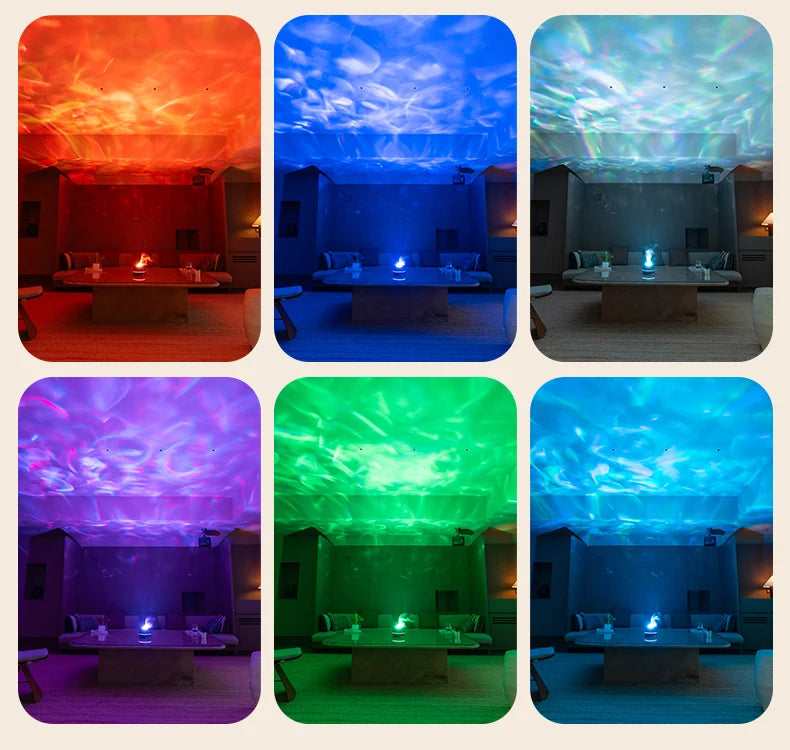 Difusor de aromaterapia 2 en 1, luz de proyección de cielo estrellado, difusor de aceites esenciales de 200ml, humidificador de niebla fría con luz colorida