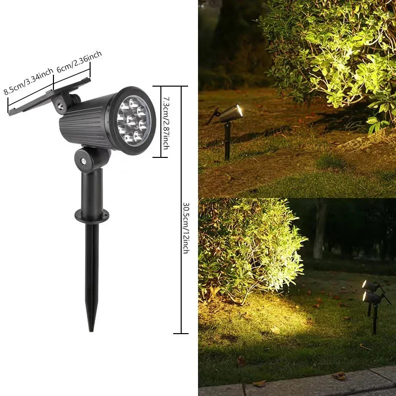 Lámpara Solar 2 en 1 con Foco Ajustable para Jardín