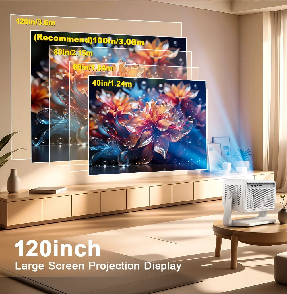Proyector PG370Max 4K Compatible con Resolución Nativa de 1080P, 700ANSI, Proyector de Cine en Casa, Altavoz HiFi de 10W, WiFi6, Proyector Portátil para Películas