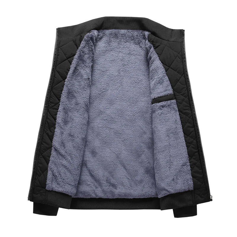 Chaqueta Bomber para Hombre, Forro Polar, Estilo Casual