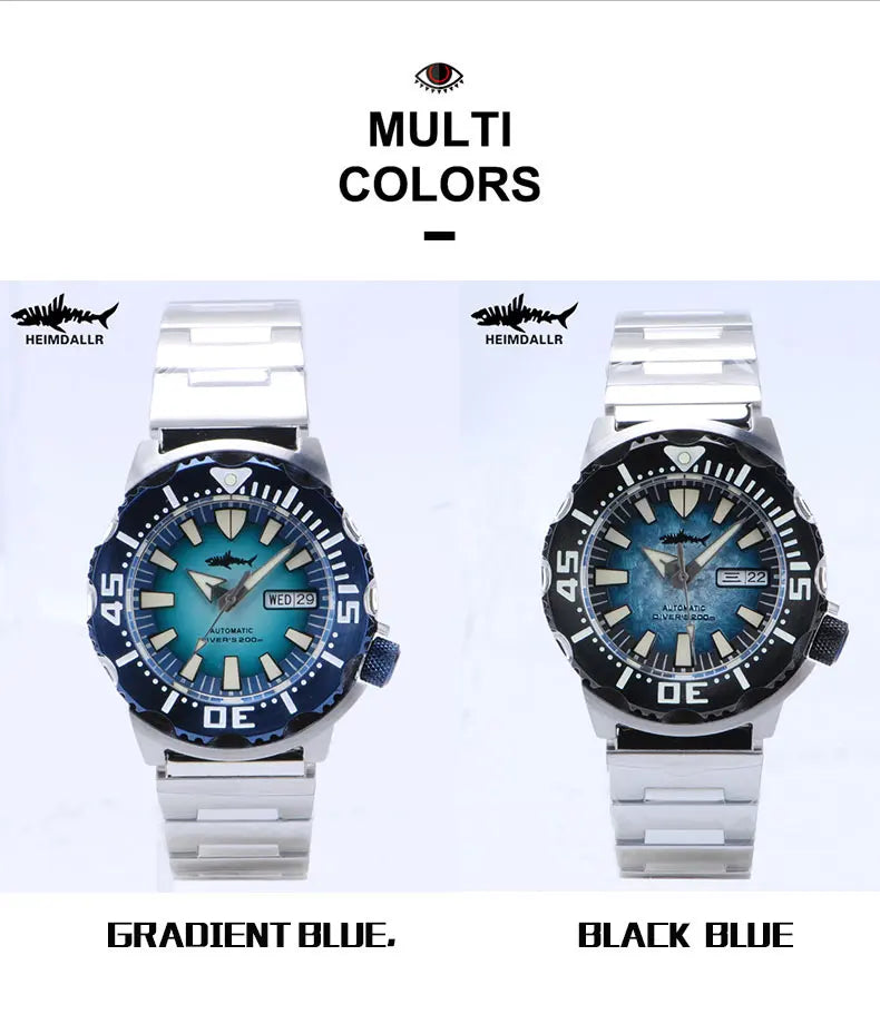 Reloj de Buceo Mecánico HEIMDALLR V2 Monster, Cristal Zafiro, NH36A, 20 Bar