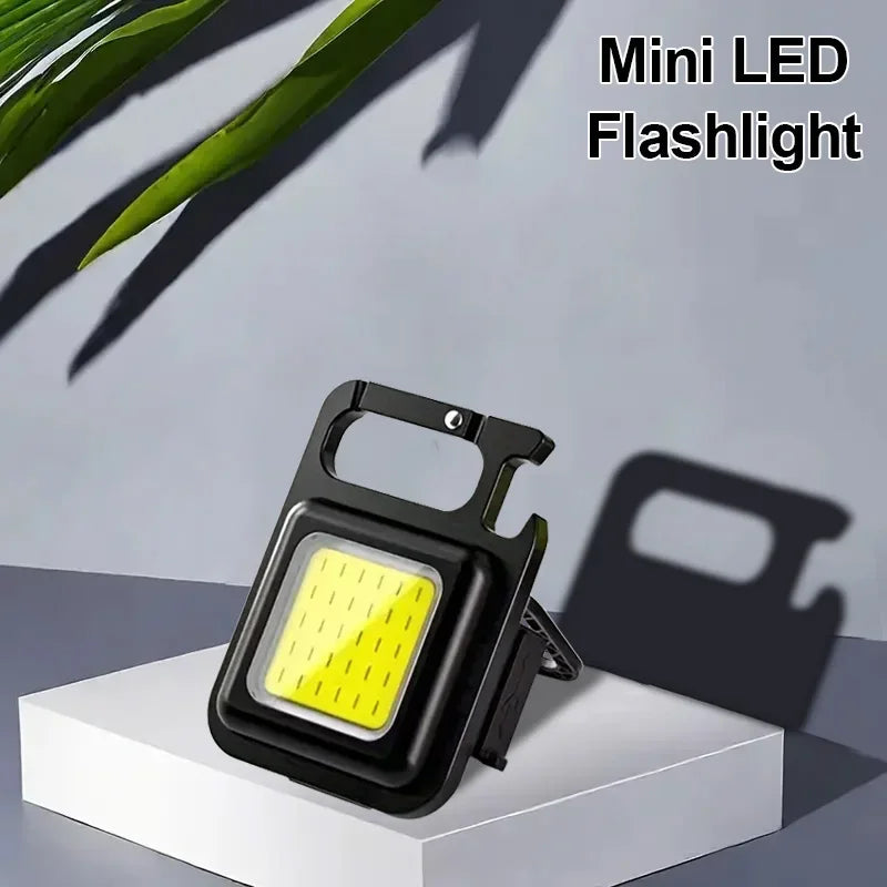 Mini Linterna COB Llavero USB Recargable para Camping