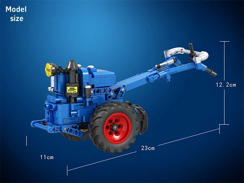 Serie de herramientas de simulación, conjunto de tractor de mano retro, bloques de construcción, detalles 1:10, restauración, diseños móviles, regalo nostálgico para niños