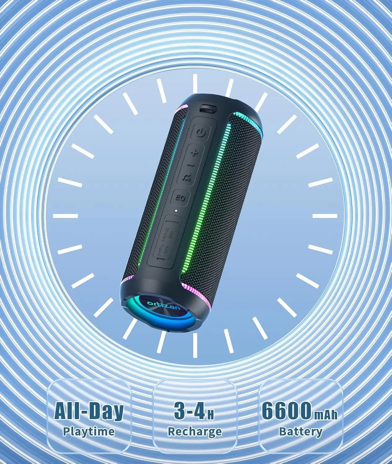 Ortizan X30 Altavoz Bluetooth Portátil 40W IPX7 RGB