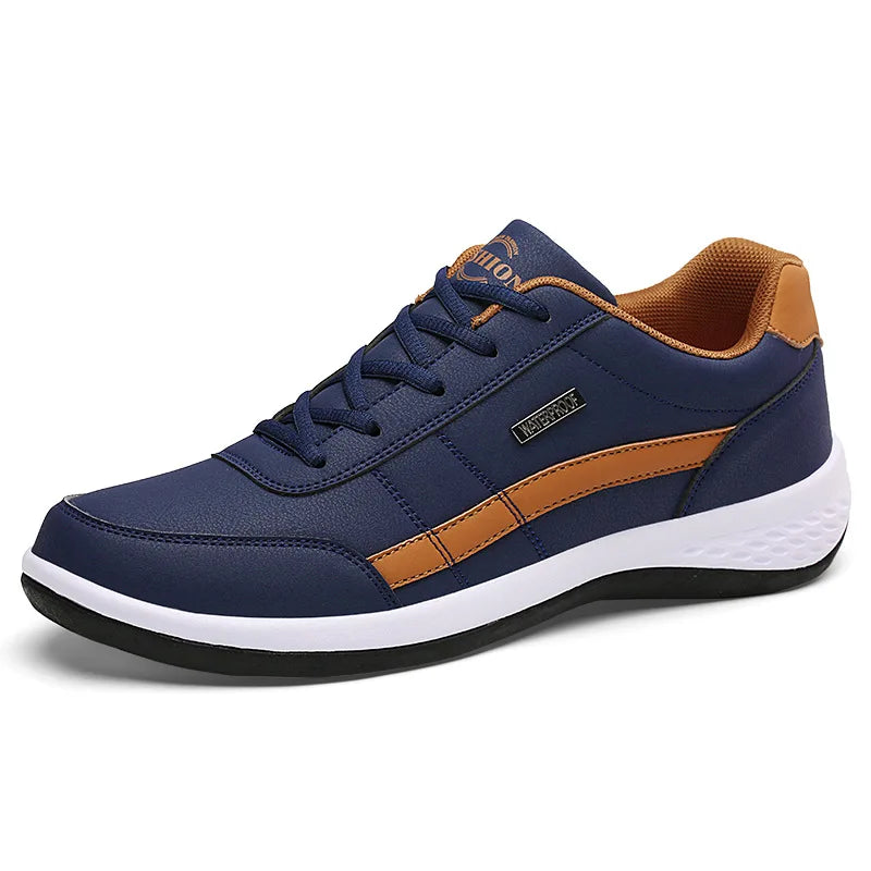 Zapatillas de deporte para hombre, zapatos deportivos informales, zapatos de cuero para caminar al aire libre para hombre, fondo suave para las cuatro estaciones