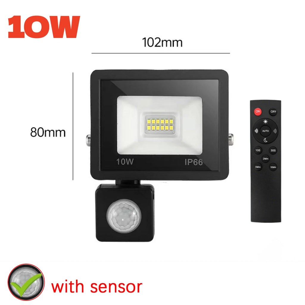 Reflector LED con Sensor de Movimiento IP66 para Exteriores 10W-50W