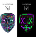 Máscaras Faciales Luminosas Inalámbricas para Halloween, Máscara Purge con Luz, Accesorios de Cosplay, Disfraz de Máscara Facial de Neón