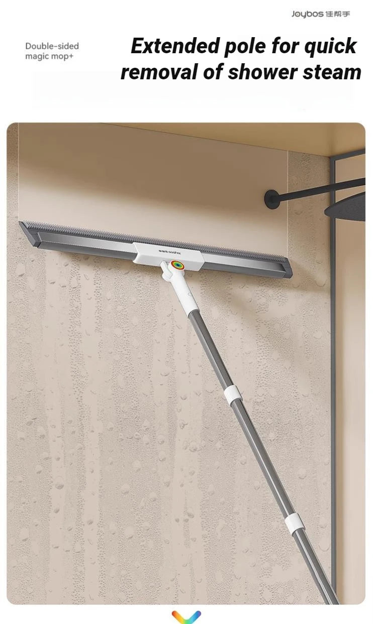 Escoba mágica de doble cara Joybos con raspador de silicona limpiavidrios, 30-50 cm