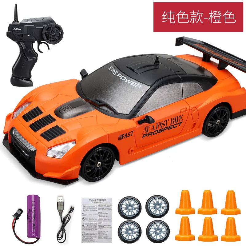 Coche de Carreras Teledirigido 2.4G 4WD, Modelos AE86, GTR, Ferrari, BMW