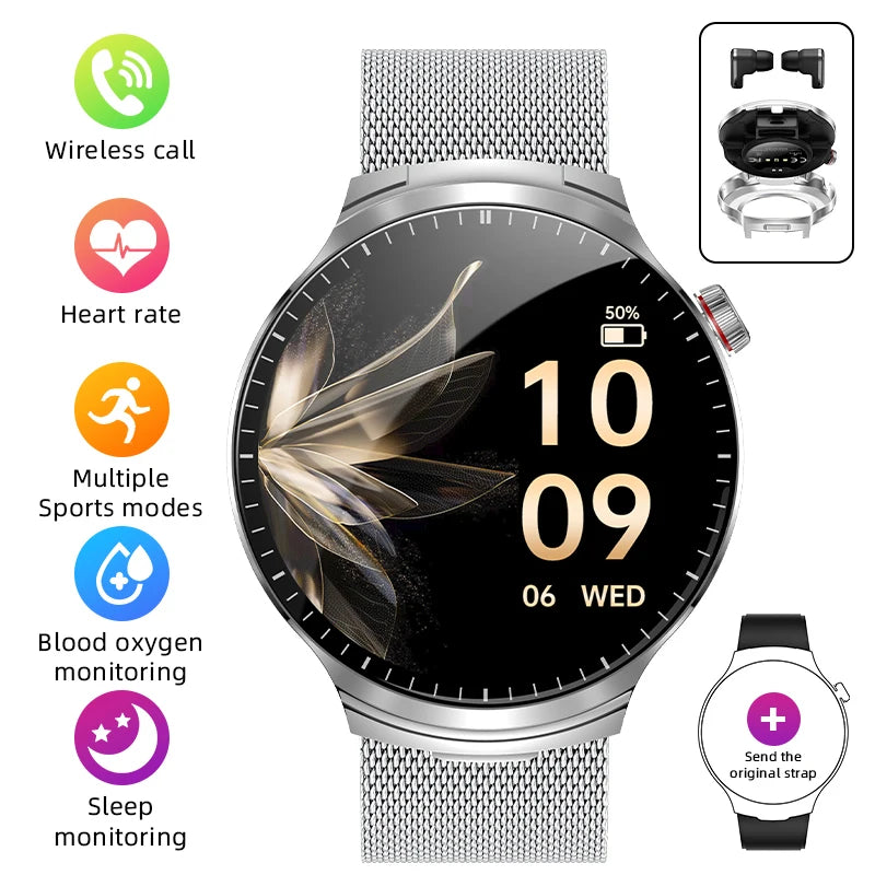 Smartwatch LIGE TWS 2 en 1 con auriculares Bluetooth y monitor cardíaco