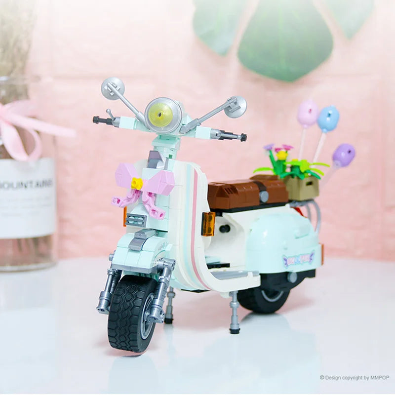 Bloques de Construcción LOZ-1117, Motocicleta Eléctrica Urbana, Modelo MOC para Armar, Decoración de Escritorio, Regalo Coleccionable para Adultos, Cumpleaños, Festividades