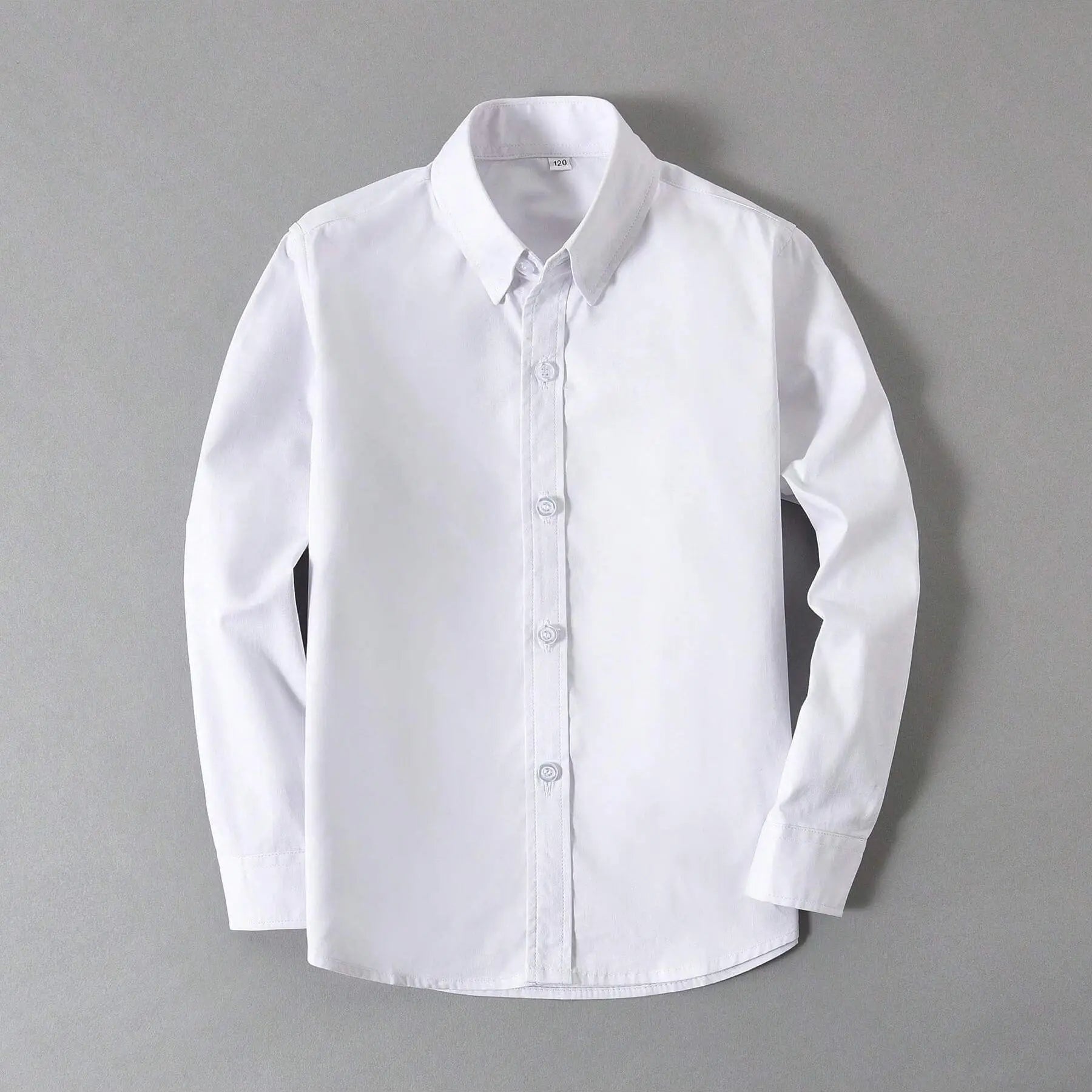 Camisas blancas de manga larga para niños, uniformes escolares
